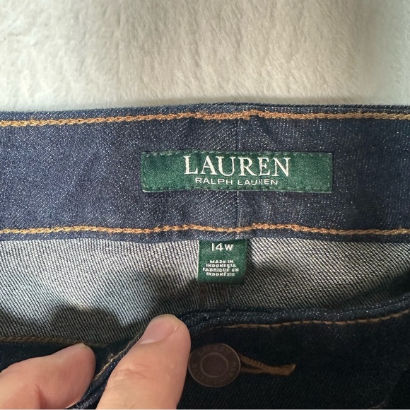 LRL Lauren Jeans Classic Straight Jeans Dark Denim Women's Size 14W Preppy - Picture 4 of 10